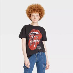 Women's Classic The Rolling Stones Short Sleeve Graphic T-Shirt - Black  XXL